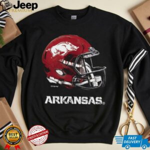 Arkansas Razorbacks Toddler Dripping Football Helmet T Shirt2