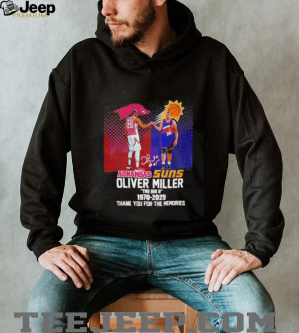 Arkansas and Suns Oliver Miller The Big O 1970 2025 thank you for the memories shirt