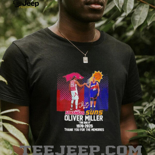 Arkansas and Suns Oliver Miller The Big O 1970 2025 thank you for the memories shirt