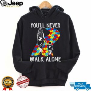 Autism Mom You Will Never Walk Alone Support Autism Son T Shirt5