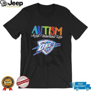 Autism accept understand love OKC Thunder basketball logo shirt2