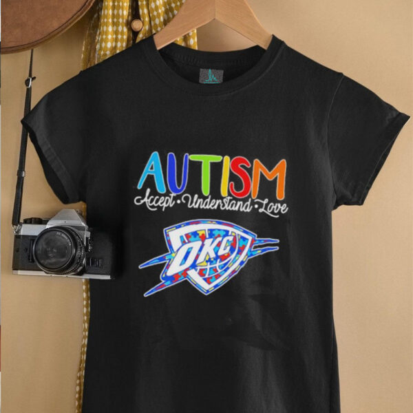 Autism accept understand love OKC Thunder basketball logo shirt