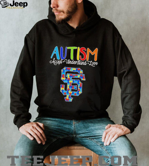 Autism accept understand love San Francisco Giants baseball logo shirt