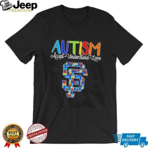 Autism accept understand love San Francisco Giants baseball logo shirt2