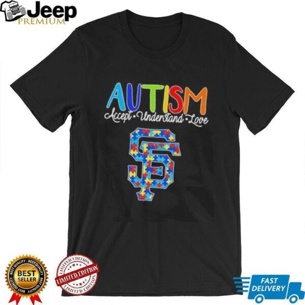 Autism accept understand love San Francisco Giants baseball logo shirt