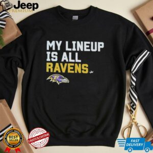 Baltimore Ravens my lineup is all logo shirt3
