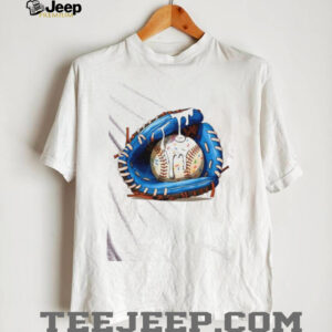 Baseball Ice Cream Drip Blue Softball Glove Drip shirt
