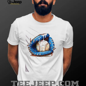 Baseball Ice Cream Drip Blue Softball Glove Drip shirt