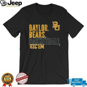 Baylor Basketball Text Logo Overlay Shirt4