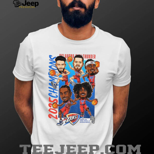 Big 5 Oklahoma City Thunder big head 2025 NBA Finals Champions cartoon shirt