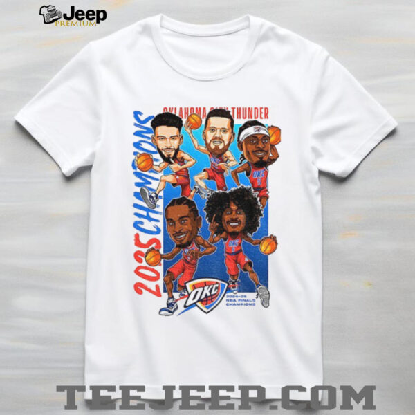 Big 5 Oklahoma City Thunder big head 2025 NBA Finals Champions cartoon shirt