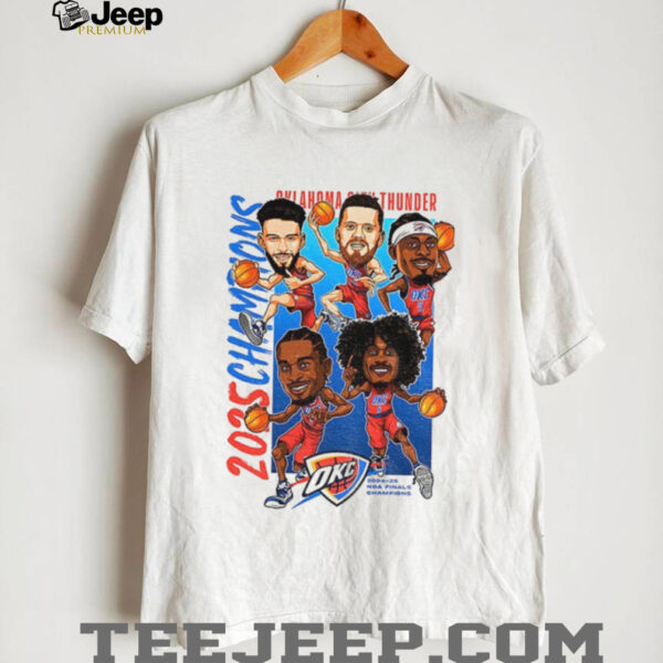 Big 5 Oklahoma City Thunder big head 2025 NBA Finals Champions cartoon shirt