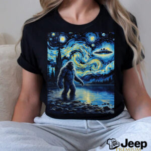 Bigfoot UFO Extraterrestrial Encounter Adventure Van Gogh T Shirt