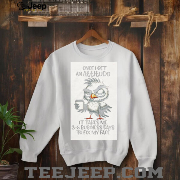 Bird once I get an attitude it takes me 3 5 business days to fix my face shirt