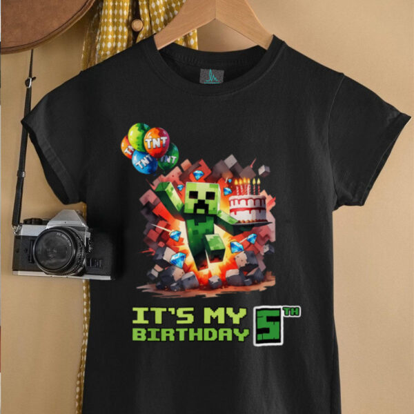 Birthday Boy 5th Birthday I’m 5 Year Old Gamer Number T Shirt