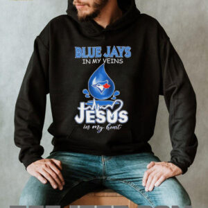 Blue Jays in my veins Jesus in my heart drop blood shirt2