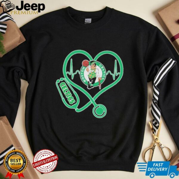 Boston Celtics Caring Hearts Nurses T Shirts