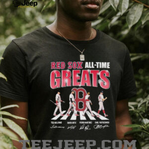 Boston Red Sox All Time Great Road Abbey Signatures T shirts