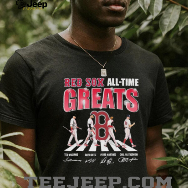 Boston Red Sox All Time Great Road Abbey Signatures T shirts