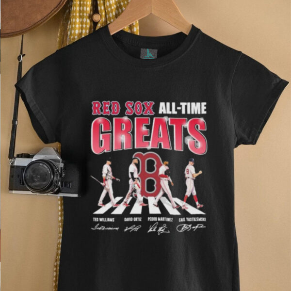 Boston Red Sox All Time Great Road Abbey Signatures T shirts