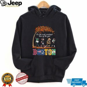 Boston Sports Teams Mascot Abbey Road It’s The Most Wonderful Time Of The Year Shirt