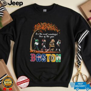Boston Sports Teams Mascot Abbey Road It’s The Most Wonderful Time Of The Year Shirt