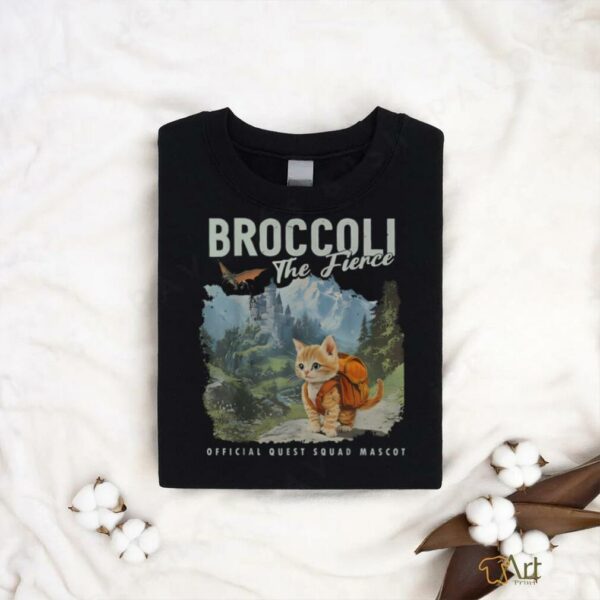 Broccoli the Fierce Quest Fantasy Squad Broccoli Cat T Shirt