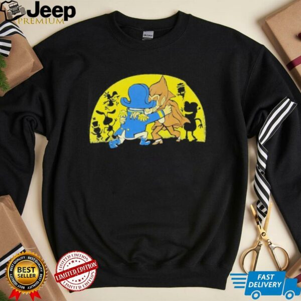 Captain crunch and count chocula brawling on this shirt