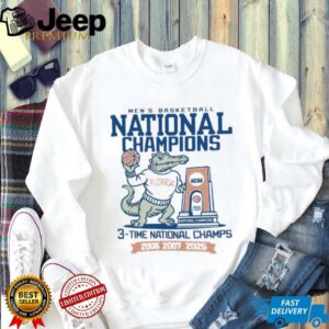 Champion Florida Gators Oatmeal Three Time NCAA Mens Basketball National Champions T Shirt2
