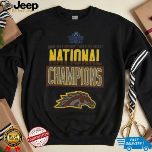 Champion Western Michigan Broncos Gray 2025 NCAA Frozen Four Men’s Ice Hockey National Champions Locker Room T Shirt