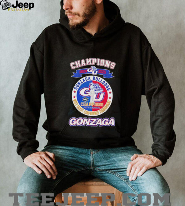 Champions 2024 2025 West Coast Conference Tournament Gonzaga Bulldogs shirt