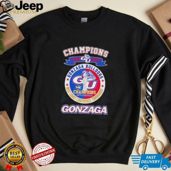 Champions 2024 2025 West Coast Conference Tournament Gonzaga Bulldogs shirt