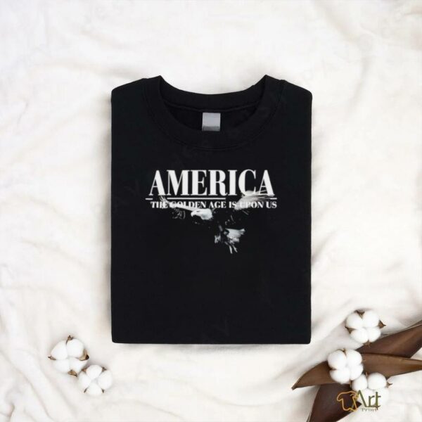 Charlie Kirk wearing America the golden age is upon us shirt