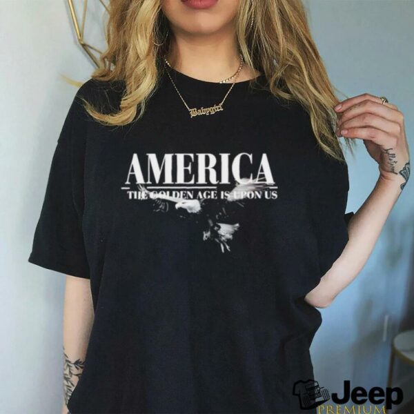 Charlie Kirk wearing America the golden age is upon us shirt