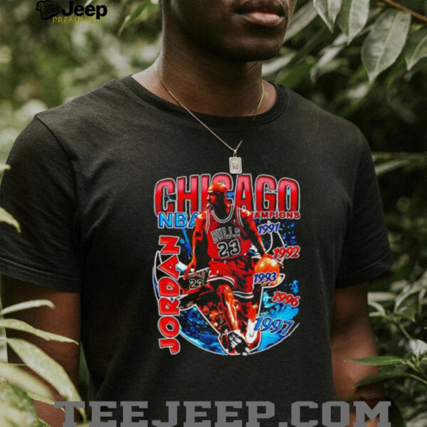 Chicago Bulls NBA Champions 1991 1997 Michael Jordan Graphic Shirt