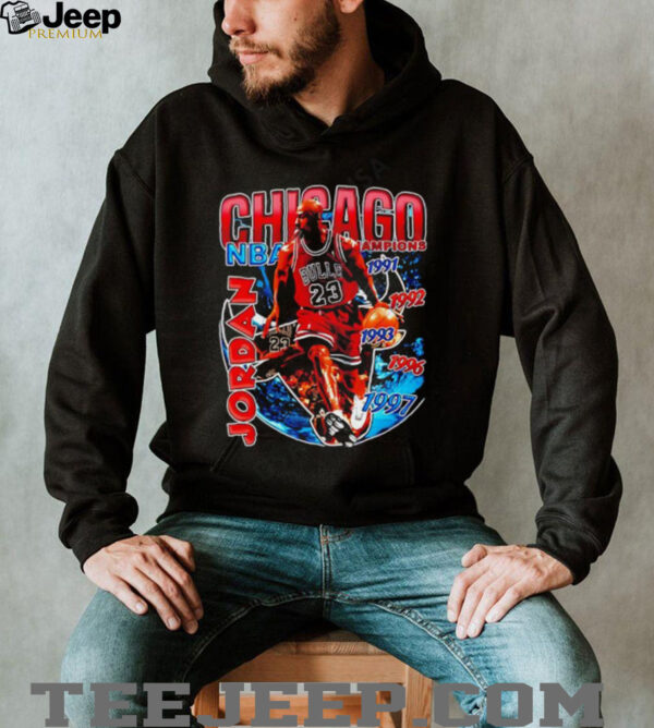 Chicago Bulls NBA Champions 1991 1997 Michael Jordan Graphic Shirt