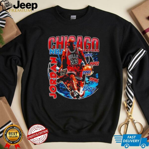 Chicago Bulls NBA Champions 1991 1997 Michael Jordan Graphic Shirt