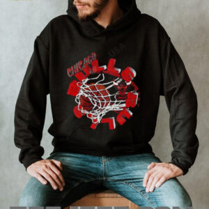 Chicago Bulls Windy City Basketball Hoop Slam Dunk Graphic Shirt4