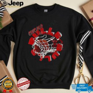 Chicago Bulls Windy City Basketball Hoop Slam Dunk Graphic Shirt5