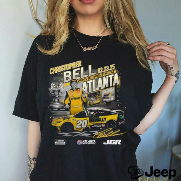 Christopher Bell Checkered Flag Sports Black 2025 Ambetter Health 400 Race Winner T Shirt