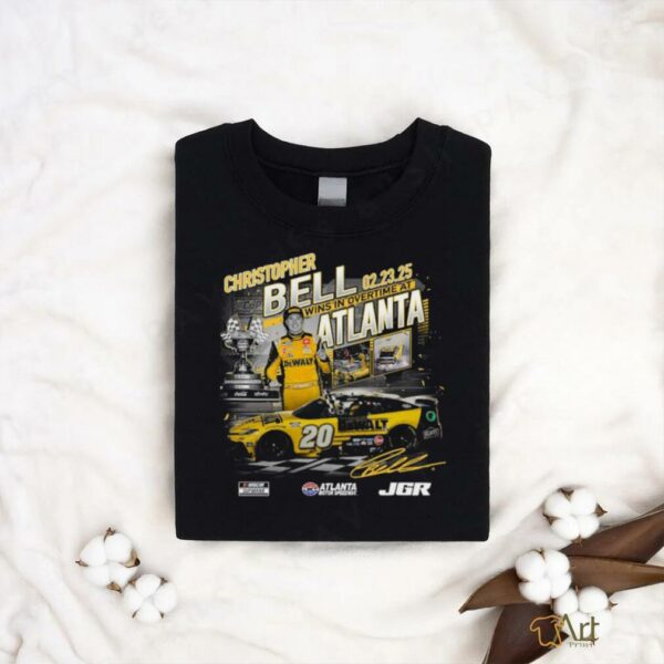 Christopher Bell Checkered Flag Sports Black 2025 Ambetter Health 400 Race Winner T Shirt