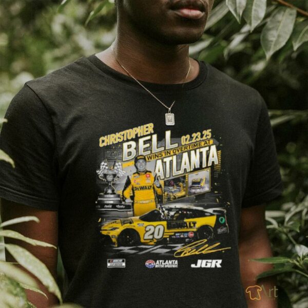 Christopher Bell Checkered Flag Sports Black 2025 Ambetter Health 400 Race Winner T Shirt
