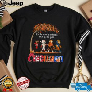 Cincinnati Sports Teams Mascots & Beatles Abbey Road “It’s The Most Wonderful Time Of The Year” Shirt – Who Dey Mascot & Classic Holiday Music Tee