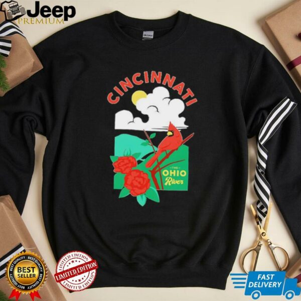 Cincinnati the Ohio river cardinal T shirt