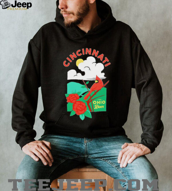 Cincinnati the Ohio river cardinal T shirt