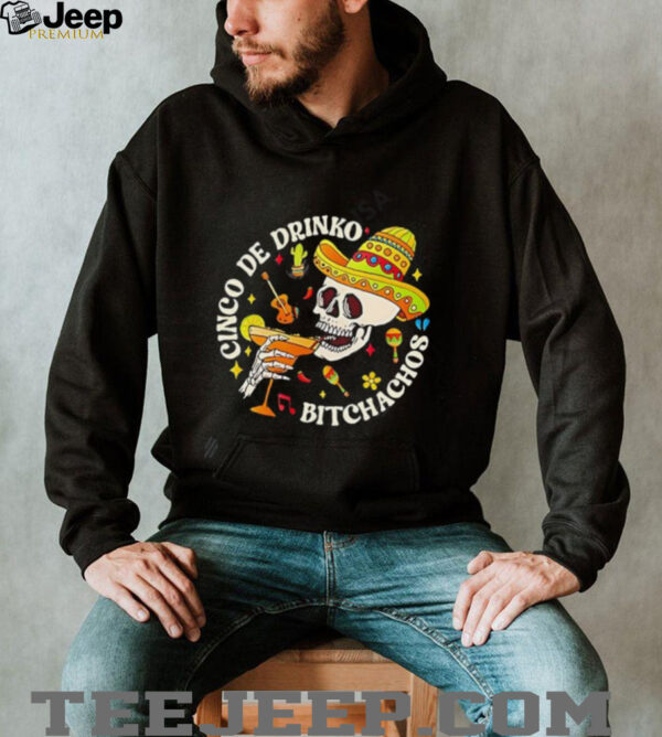 Cinco De Drinko Bitchachos Print Baseball shirt