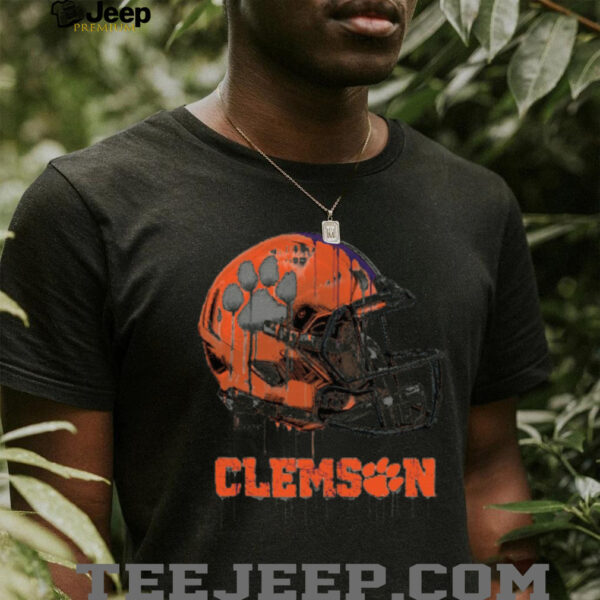 Clemson Tigers Youth Heather Dripping Football Helmet T Shirt