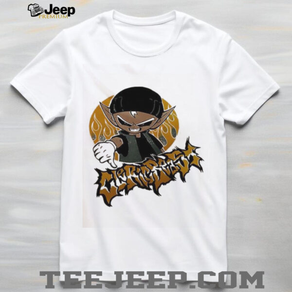 Cleric Beast Anime Dark Elf Thumbs Down Flame Background Graphic shirt