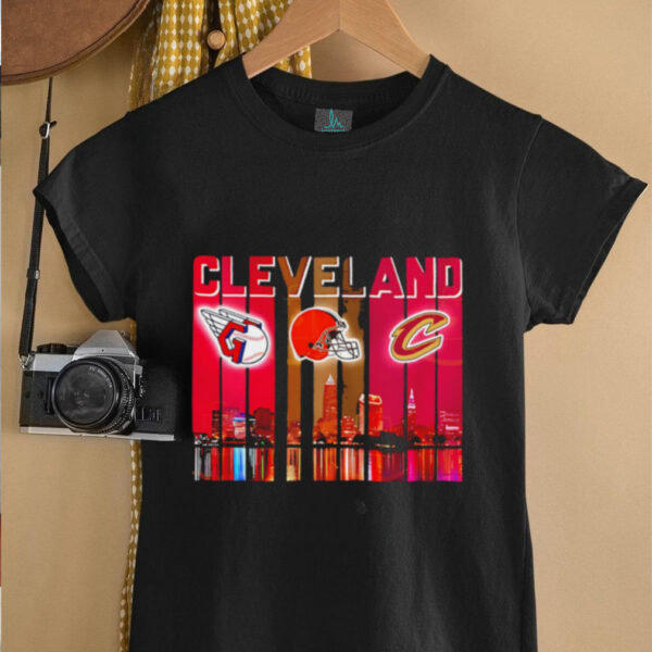 Cleveland Guardians x Cleveland Browns x Cleveland Cavaliers night city shirt