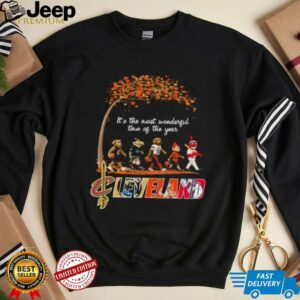 Cleveland Sports Teams Mascots & Beatles Abbey Road “It’s The Most Wonderful Time Of The Year” Shirt – Slider & Classic Holiday Music
